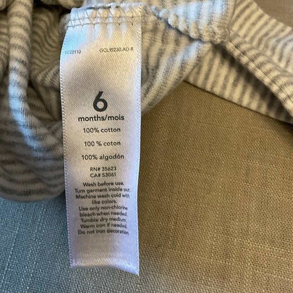 Carter's Light Gray Striped Bodysuit - Picture 5 of 5